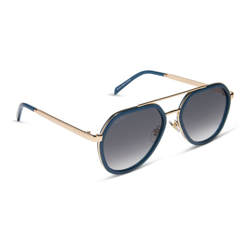 Joey Clubhouse Blue Brushed Gold Metal