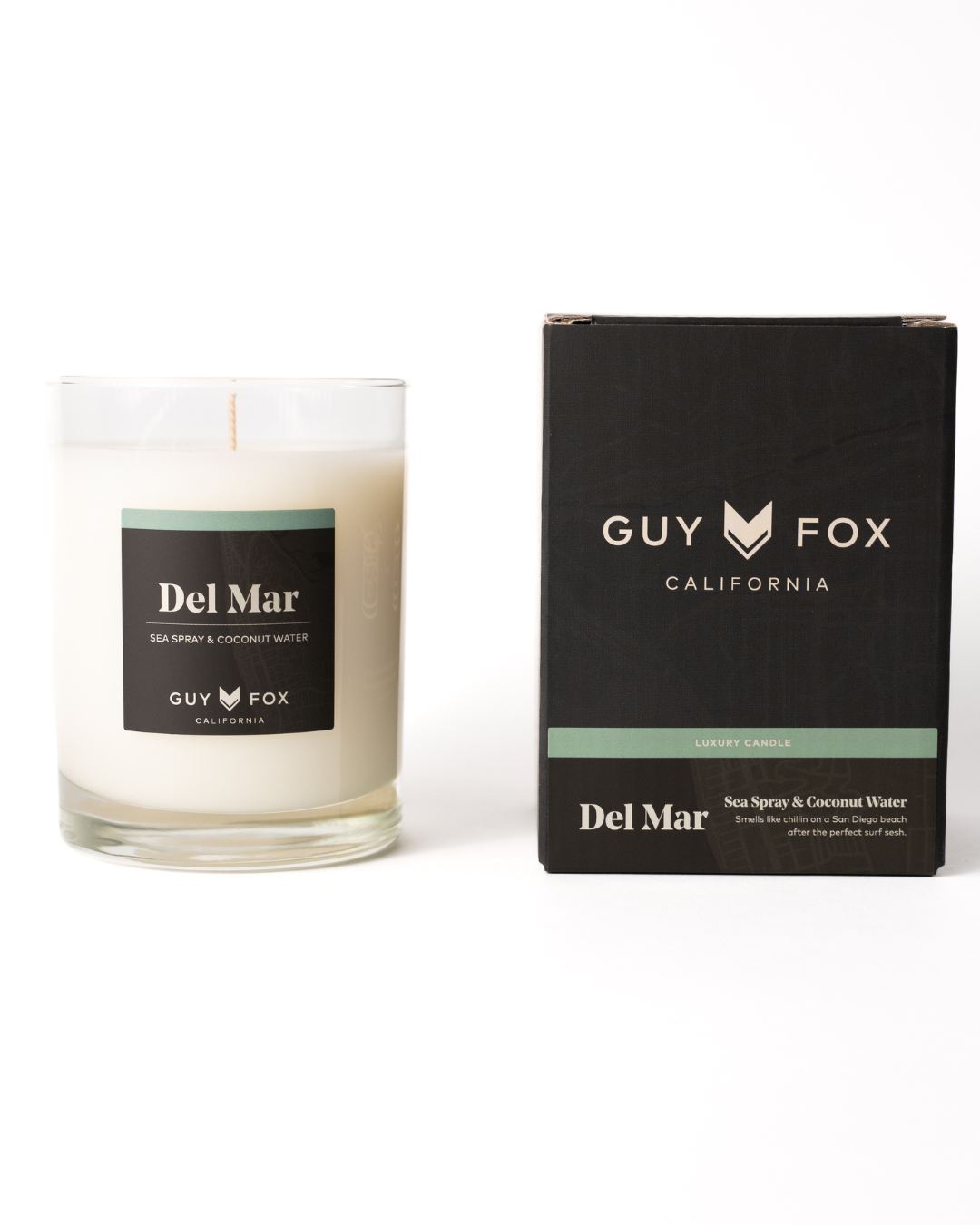Del Mar - Bougie pour homme réutilisable - Embruns marins et eau de coco
