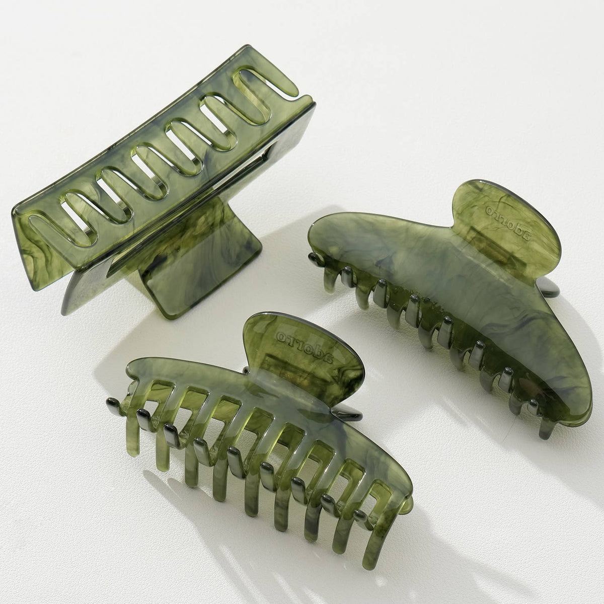 Vert jade grande taille - Pinces à cheveux assorties : Assortiment