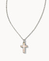 Cross Pendant White Opal Necklace