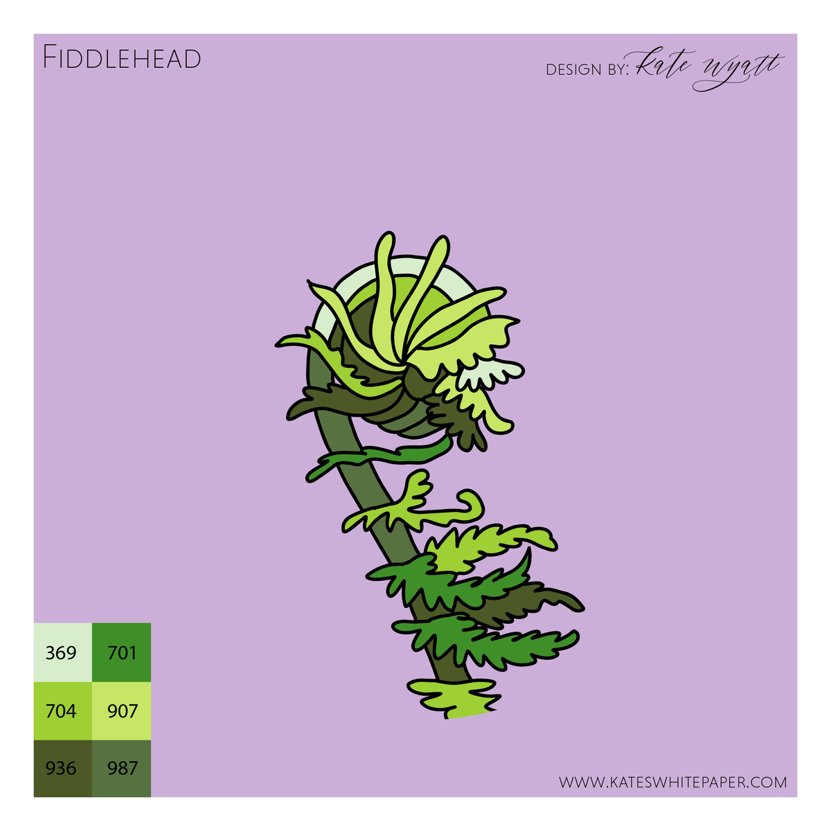 DIY Embroidery Kit - Fiddlehead (5")