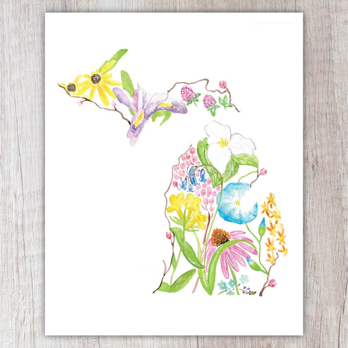 Floral Michigan A2 Card