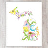 Floral Michigan A2 Card