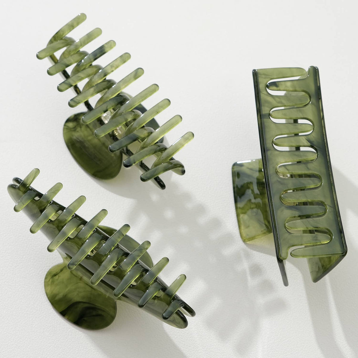 Vert jade grande taille - Pinces à cheveux assorties : Assortiment