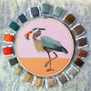 DIY Embroidery and Beadwork Kit - Great Blue Heron (8")