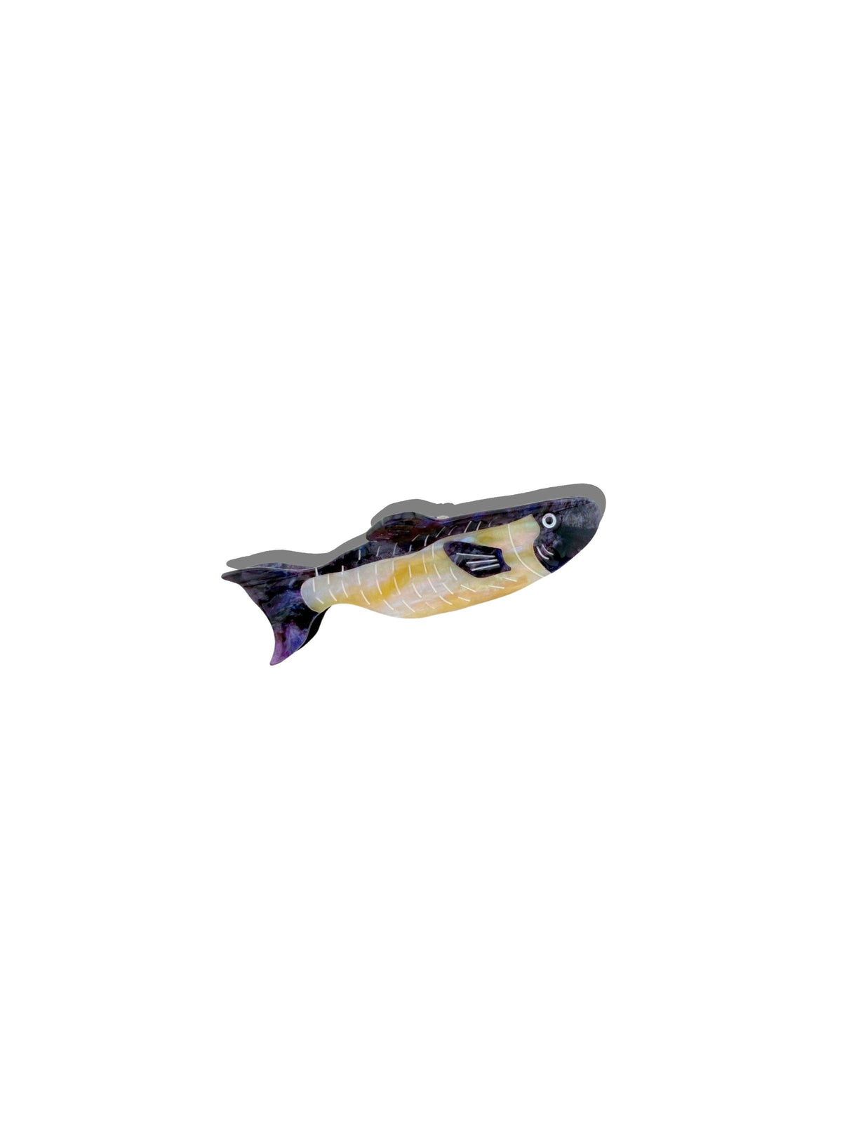 Pince à cheveux griffe sardine sauvage peinte à la main | Écoresponsable