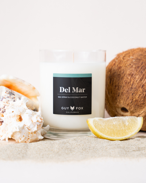 Del Mar - Bougie pour homme réutilisable - Embruns marins et eau de coco