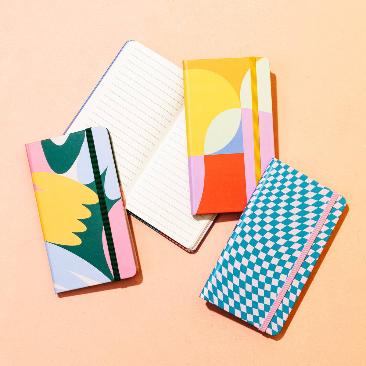 Carnet à couverture rigide motif géométrique