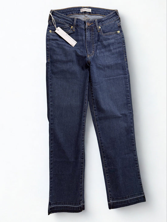 Pair of blue jeans on a white background