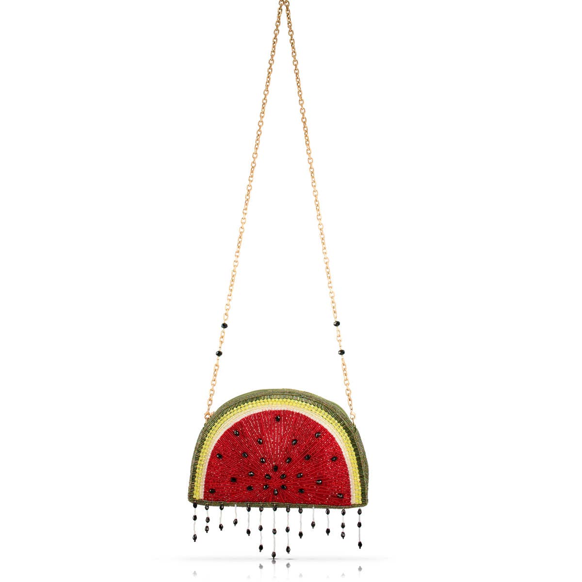 Hola, bolso cruzado con diseño de rodaja de sandía de cuentas