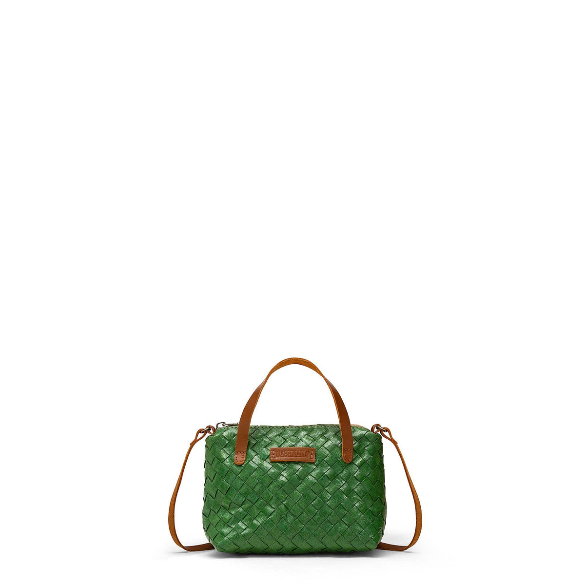 SAC BANDOULIÈRE GEMMINA : Vert tressé