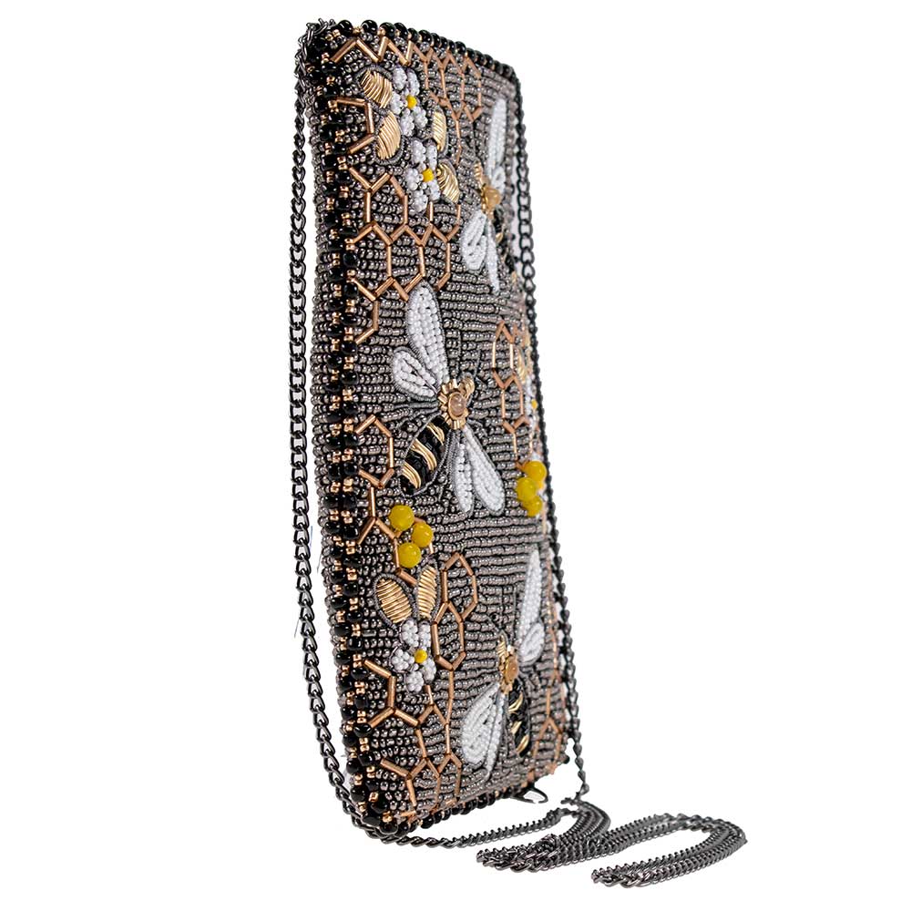 Bolso bandolera para móvil con abejas de cuentas Bee Awesome