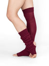 Short Stirrup Leg Warmers: BURGUNDY / 1SIZ