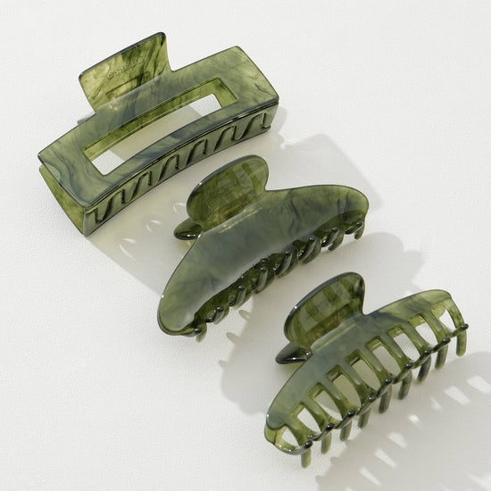 Jade Green Large - Assorted Claw Clips: Assorted