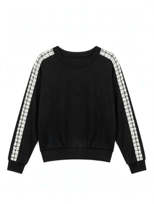 Pull à col rond en tweed Ariella