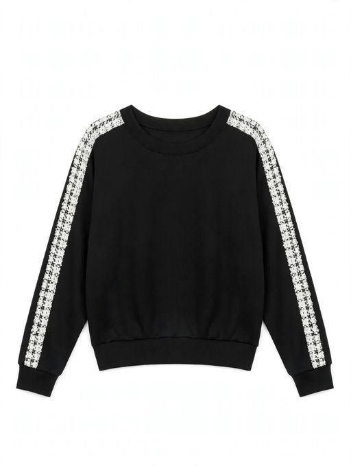 Ariella Tweed Track Crew Neck
