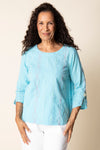 Chain Stitch Embroidery Button Back Shirt
