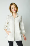 East Side Stripes Hidden Placket Shirt
