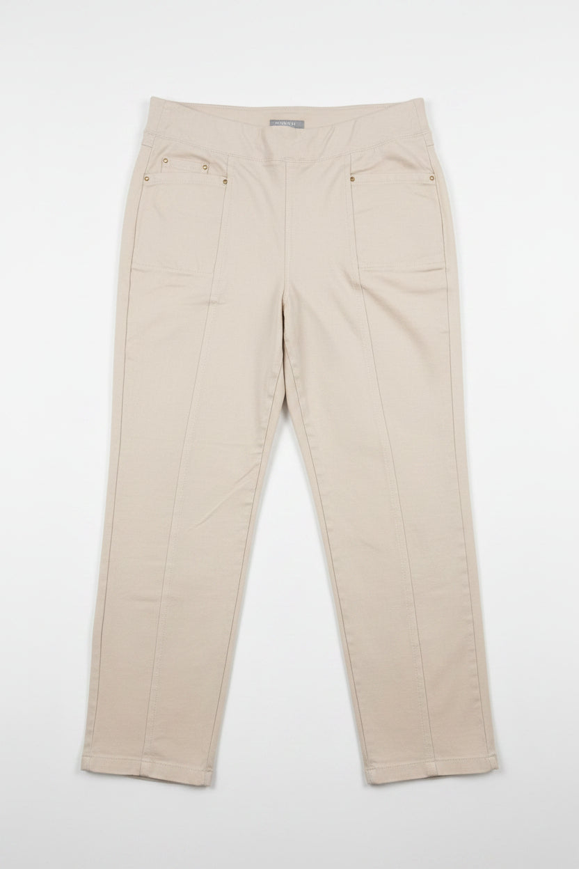 Pantalon droit délavé à œillets