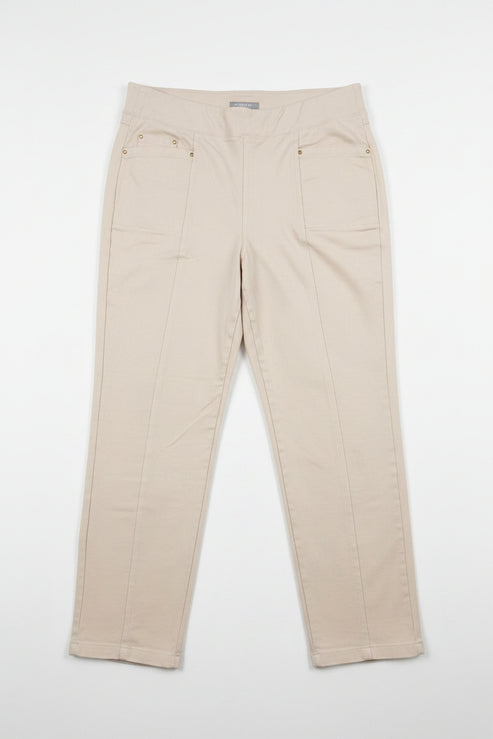 Pantalon droit délavé à œillets