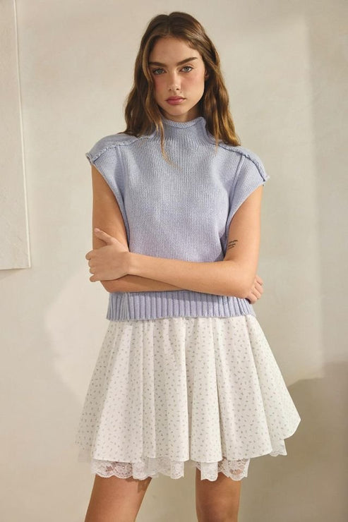 45629 Blue Knit Top