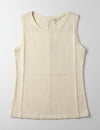 Beige sleeveless top on a light gray background