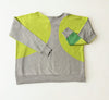 Gray and green sweater on a white background