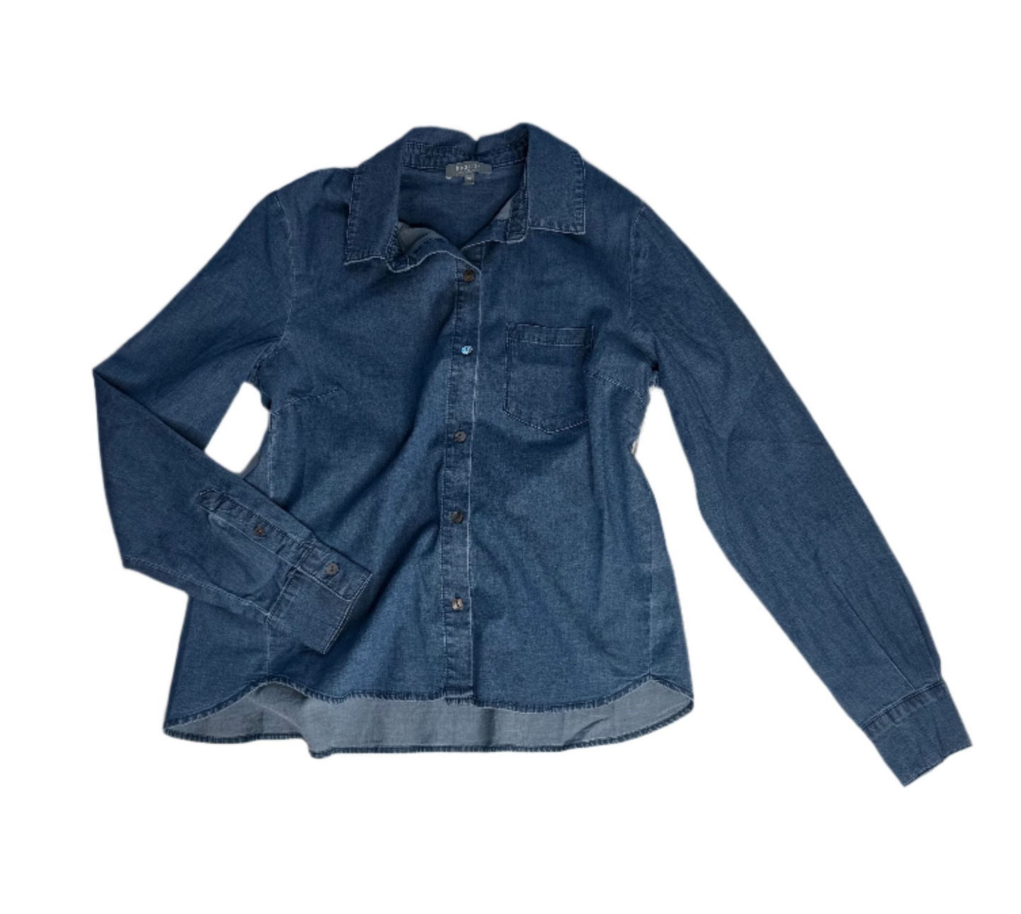 Chemise en jean à ourlet arrondi