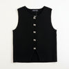 Ribbon Buttoned Sweater Vest