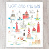 Lighthouses of Michigan (Lower Peninsula) A2 Card