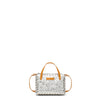 GEMMINA CROSSBODY BAG: Woven Silver