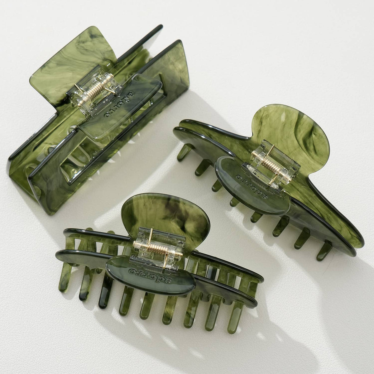 Vert jade grande taille - Pinces à cheveux assorties : Assortiment