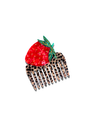 Hand-painted Strawberry Pocket Hair Comb