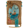 Sail Away Beaded Sail Boat Ocean Themed Crossbody Phone Bag