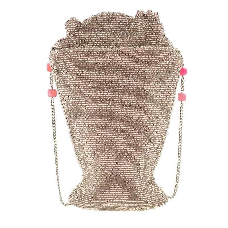 Sac à bandoulière perlé en forme de milkshake rose Shake It Up