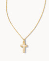 Cross Pendant White Opal Necklace