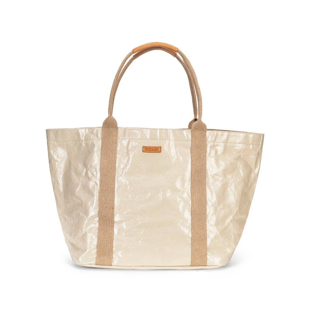 SAC CABAS GIULIA GLOSSY : Cachemire brillant / Grand