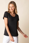 Shadow Stripe Tee in Black