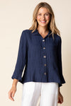 Navy Flounce Shirt