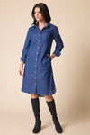 Dark Denim Cafe Midi Dress