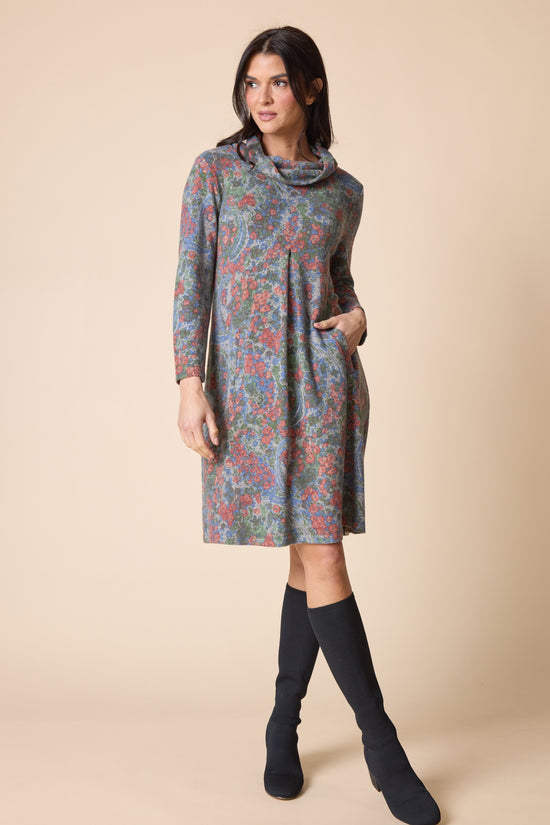 Fleece Pleat Front Dress